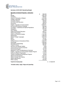 Summary of 2013-2014 Operating Budget Education &amp; General Programs - Instruction Art 806,502