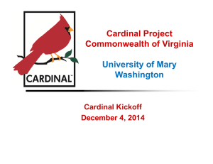 Cardinal Project Commonwealth of Virginia University of Mary Washington