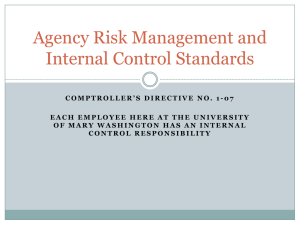 Agency Risk Management and Internal Control Standards