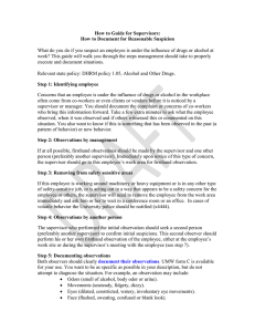 What do you do if you suspect an employee is... work? This guide will walk you through the steps management... How to Guide for Supervisors: