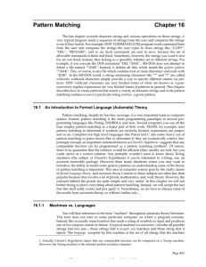 Pattern Matching Chapter 16