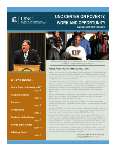 UNC CENTER ON POVERTY, WORK AND OPPORTUNITY ANNUAL REPORT 2011-2012