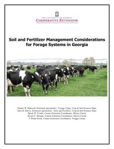Soil and Fertilizer Management Considerations for Forage Systems in Georgia