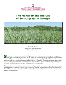 S The Management and Use of Switchgrass in Georgia Dennis W. Hancock