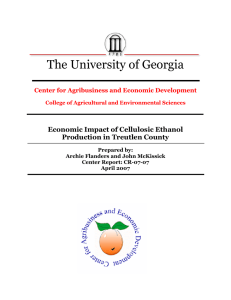 The University of Georgia  Economic Impact of Cellulosic Ethanol