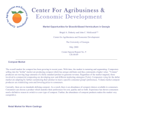 Market Opportunities for Biosolid-Based Vermiculture in Georgia The University of Georgia