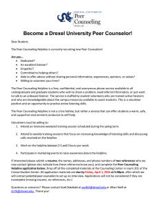 Become a Drexel University Peer Counselor!