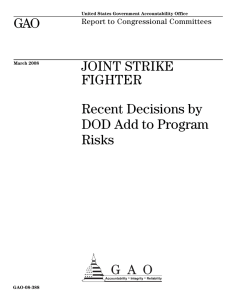 GAO JOINT STRIKE FIGHTER Recent Decisions by