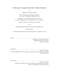 Performance Targets for Electric Vehicle Batteries Michael Tse-Gene Chang