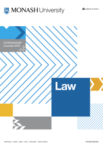 Law undergraduate Courses 2015 monash.edu/law