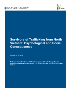 Survivors of Trafficking from North Vietnam: Psychological and Social Consequences