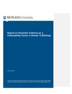 Report on Domestic Violence as a Vulnerability Factor in Human Trafficking