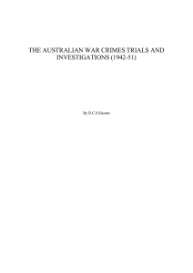 THE AUSTRALIAN WAR CRIMES TRIALS AND INVESTIGATIONS (1942-51) By D.C.S.Sissons