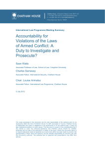 Accountability for Violations of the Laws of Armed Conflict: A