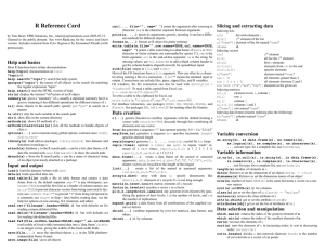 R Reference Card