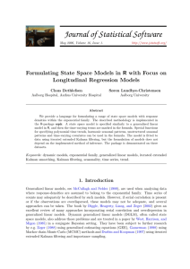 Journal of Statistical Software Longitudinal Regression Models Claus Dethlefsen