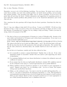 Stat 505 - Environmental Statistics, Fall 2013 - HW 1