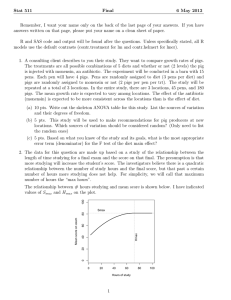 Stat 511 Final 6 May 2013