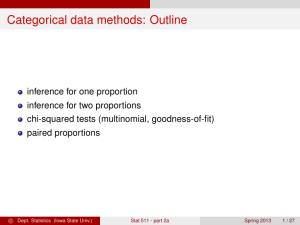 Categorical data methods: Outline