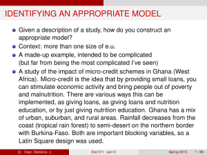 IDENTIFYING AN APPROPRIATE MODEL