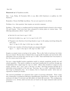 Stat 534 Fall 2015 Homework # 3, Population models,