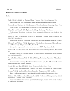 Stat 534 Fall 2013 References: Population Models Books: