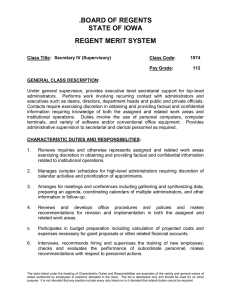 .BOARD OF REGENTS STATE OF IOWA REGENT MERIT SYSTEM