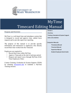 MyTime Timecard Editing Manual