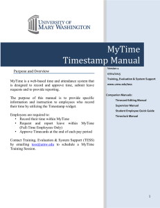 MyTime Timestamp Manual