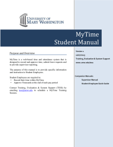 MyTime Student Manual