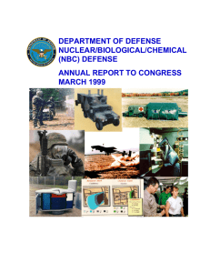 DEPARTMENT OF DEFENSE NUCLEAR/BIOLOGICAL/CHEMICAL (NBC) DEFENSE ANNUAL REPORT TO CONGRESS