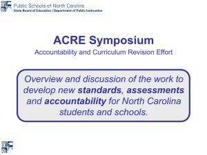 ACRE Symposium Overview and discussion of the work to standards accountability