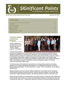 In this issue  NC School Improvement Grant Schools January 19, 2011