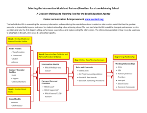 Selecting the Intervention Model and Partners/Providers for a Low-Achieving School