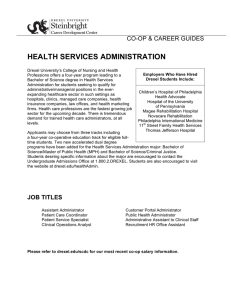 HEALTH SERVICES ADMINISTRATION CO-OP &amp; CAREER GUIDES