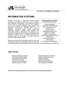 INFORMATION SYSTEMS CO-OP &amp; CAREER GUIDES
