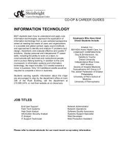 INFORMATION TECHNOLOGY CO-OP &amp; CAREER GUIDES