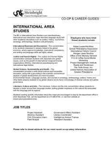 INTERNATIONAL AREA STUDIES CO-OP &amp; CAREER GUIDES
