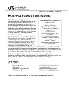 MATERIALS SCIENCE &amp; ENGINEERING CO-OP &amp; CAREER GUIDES