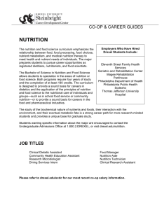 NUTRITION CO-OP &amp; CAREER GUIDES