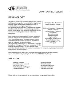 PSYCHOLOGY CO-OP &amp; CAREER GUIDES