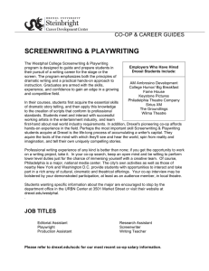 SCREENWRITING &amp; PLAYWRITING CO-OP &amp; CAREER GUIDES