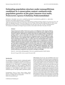 Estimating population structure under nonequilibrium conditions in a conservation context: continent-wide