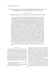 CONSTANT, SHIFT, AND NATURAL TEMPERATURE EFFECTS ON SEX DETERMINATION IN PODOCNEMIS EXPANSA N