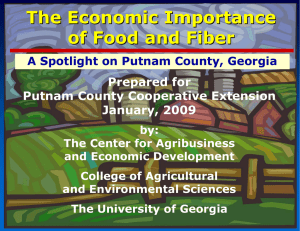 The Economic Importance of Food and Fiber Prepared for Putnam County Cooperative Extension