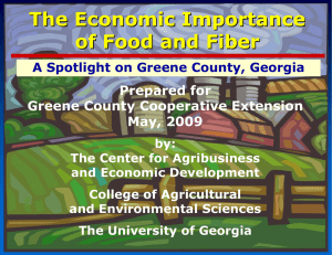 The Economic Importance of Food and Fiber Prepared for Greene County Cooperative Extension