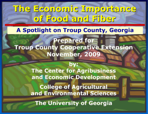 The Economic Importance of Food and Fiber Prepared for Troup County Cooperative Extension