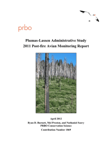 Plumas-Lassen Administrative Study 2011 Post-fire Avian Monitoring Report