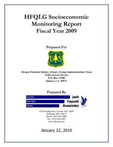 HFQLG Socioeconomic Monitoring Report Fiscal Year 2009