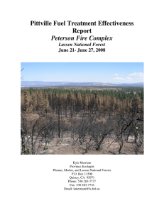 Pittville Fuel Treatment Effectiveness Report Peterson Fire Complex Lassen National Forest